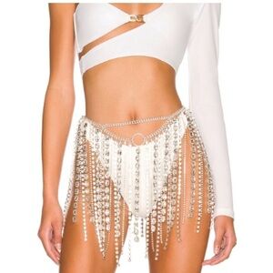 Camila Coelho Penny Skirt in Silver NWT